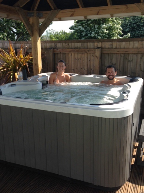 Some pleasure in a hawt tub on a weekend away
